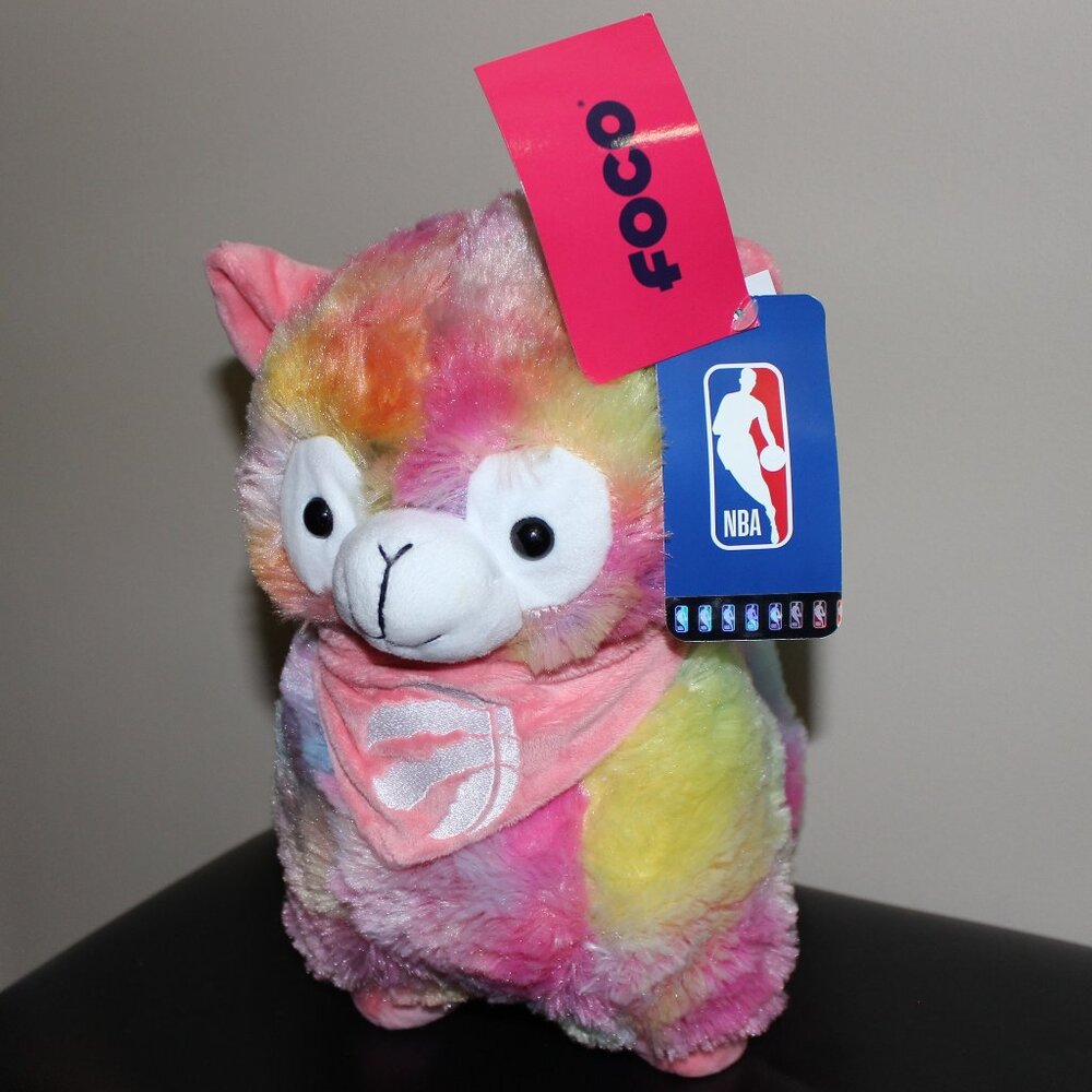 3/$77❤️Foco NBA Forever Toronto Raptors Bandana Llama Rainbow Plush Toy Stuffie